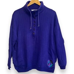 Vintage The Limited Women's‎ Pullover Sweatshirt Top High Neck Size L Purple 90s